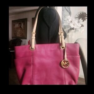 Michael Kors Fuchsia Leather Tote